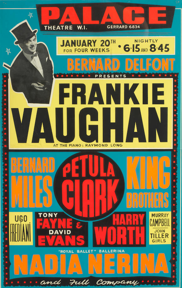 Bonhams : Frankie Vaughan Four Playbills, Circa 1950-1960s,