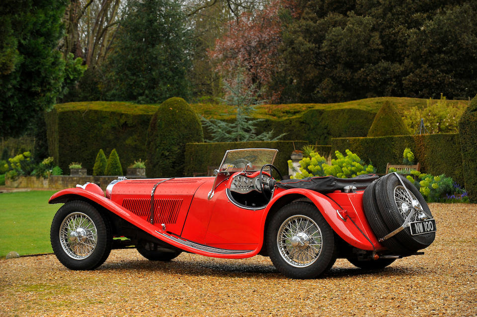 Bonhams : The ex-Norman Wisdom,1937 Jaguar 2½-Litre Roadster Chassis no ...