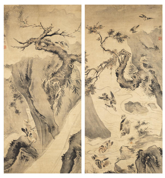 Bonhams : Yang Dalin (Ming dynasty) Birds and Flowers