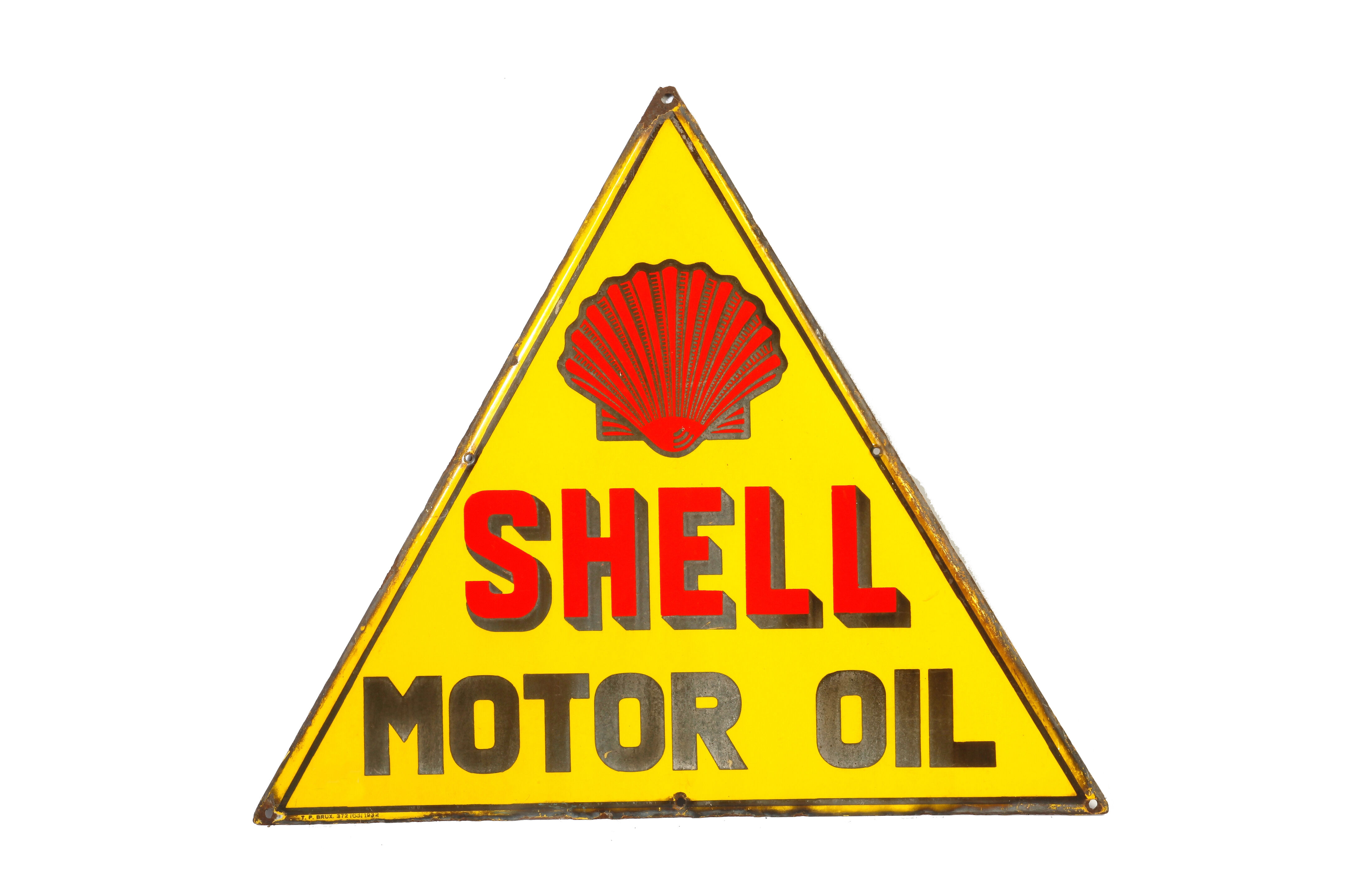 Bonhams Cars : A Shell Motor Oil enamel sign, 1932,