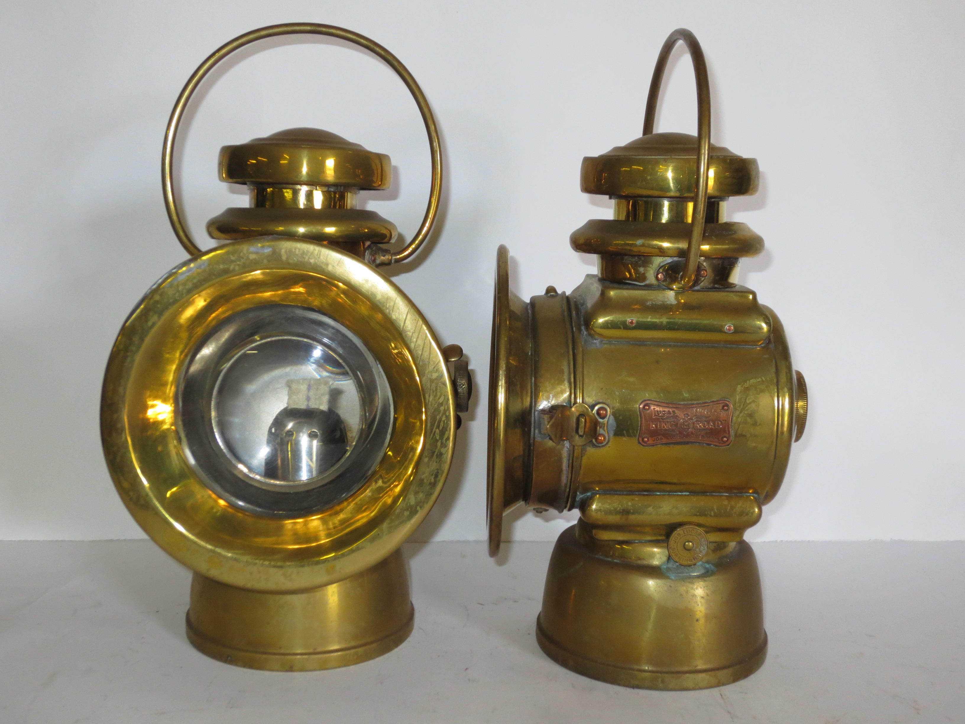 Bonhams Cars : A pair of Lucas Model 653 oil illuminated side lights,