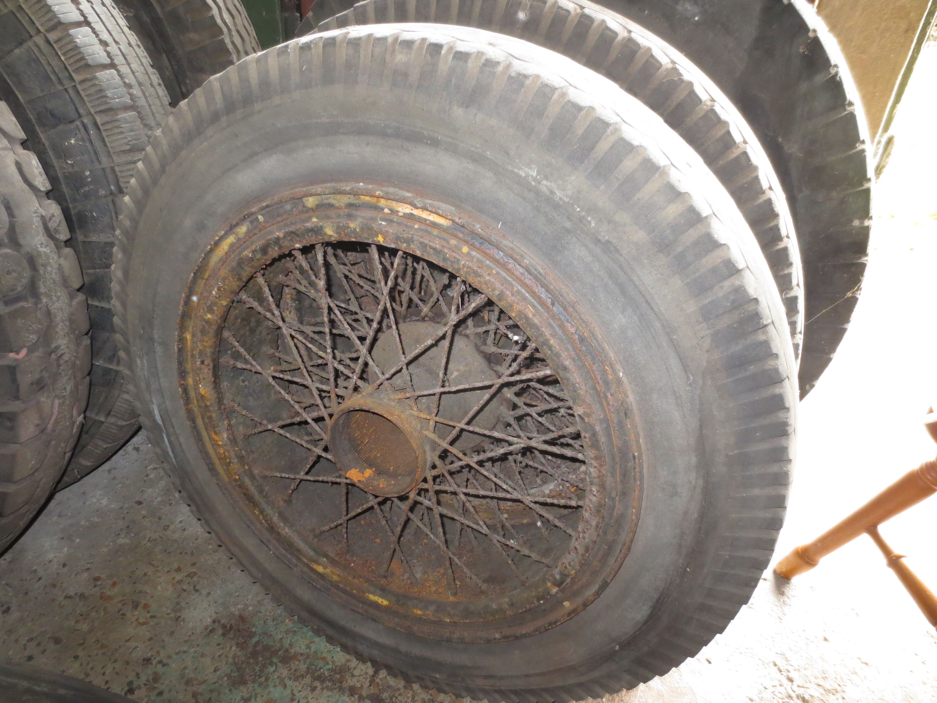 Bonhams Cars Two Crossley commercial vehicle spoked wheels,