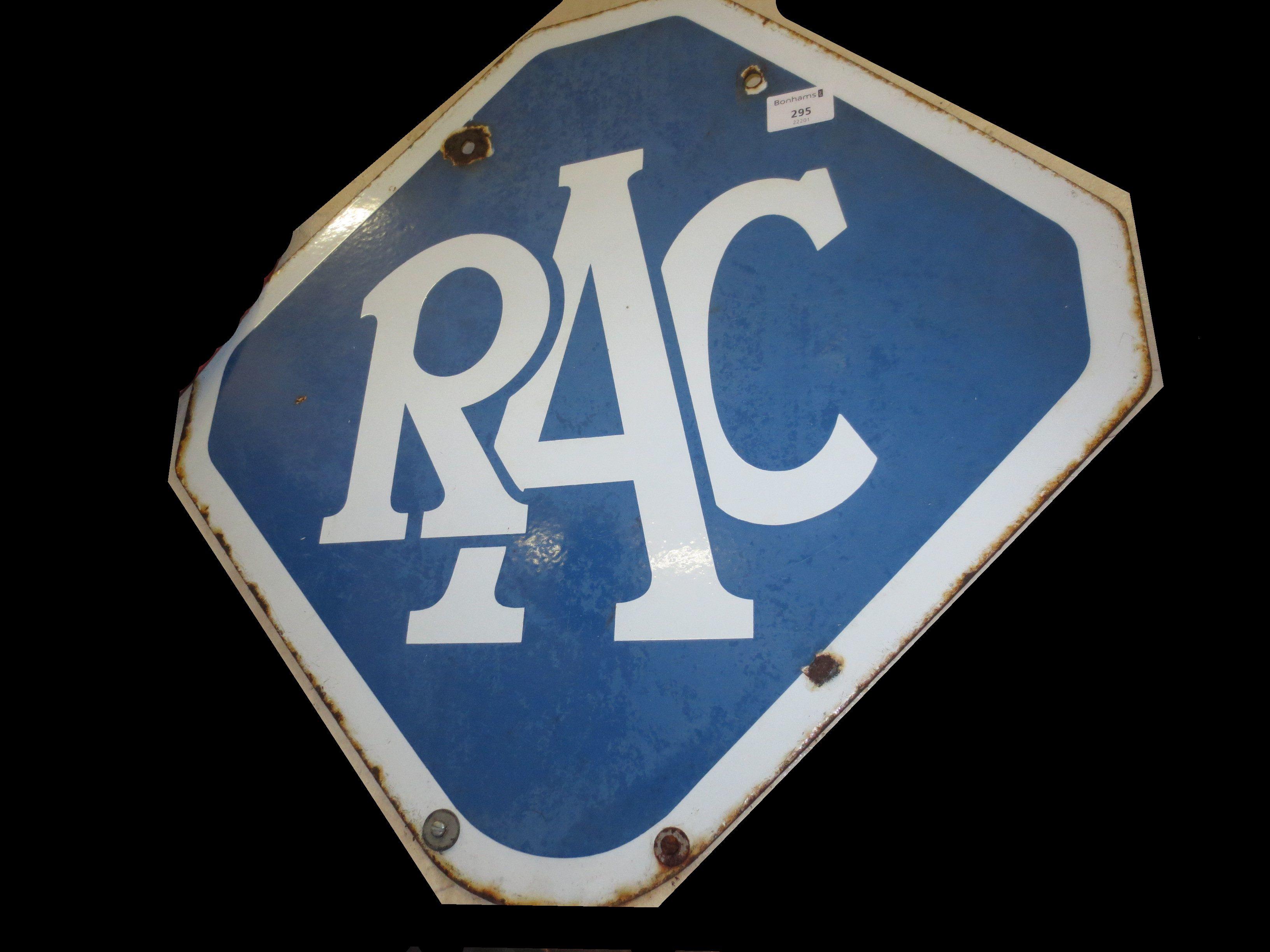 Bonhams Cars : Two RAC enamel signs,