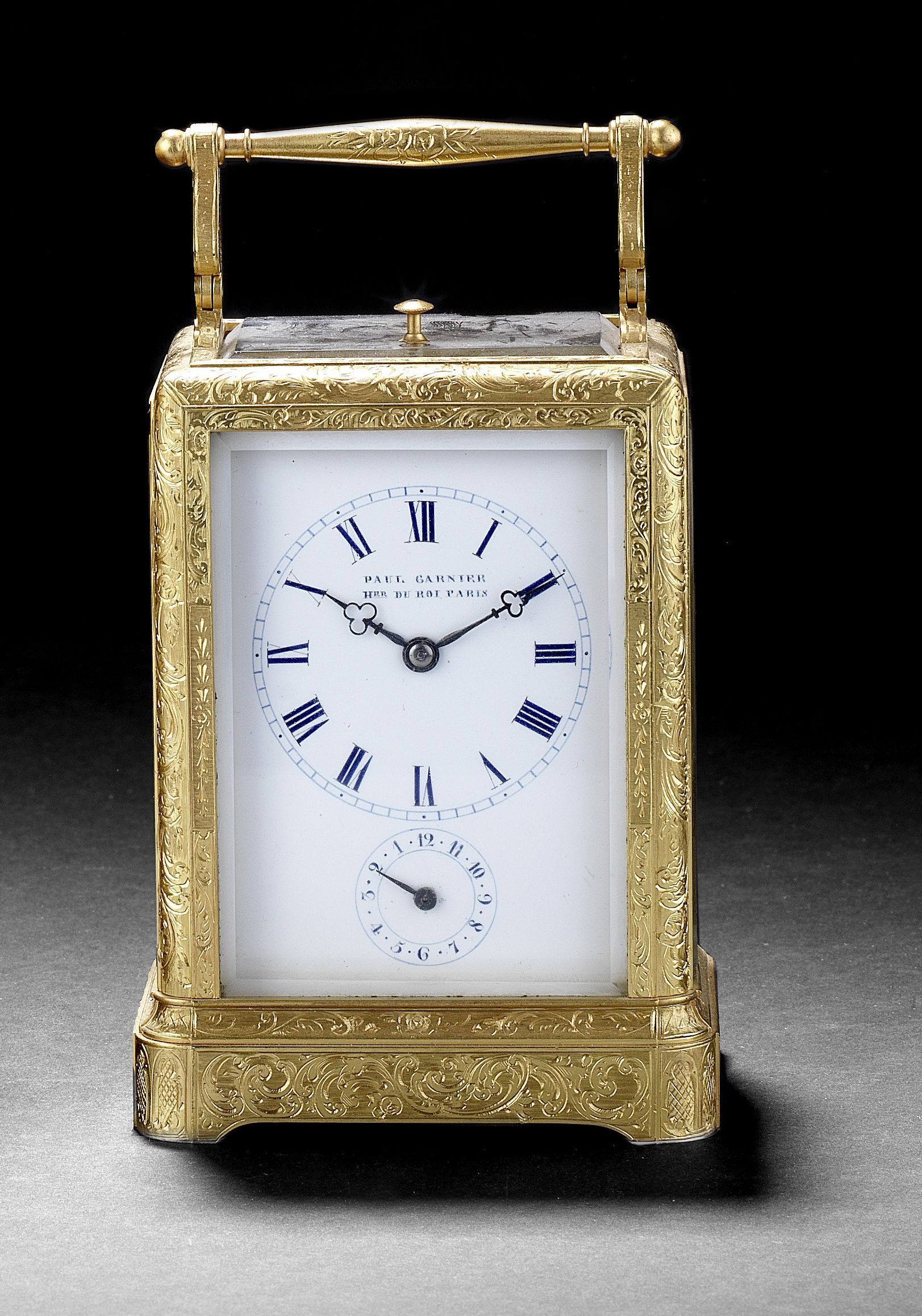 A second quarter of the 19th century French engraved gilt brass