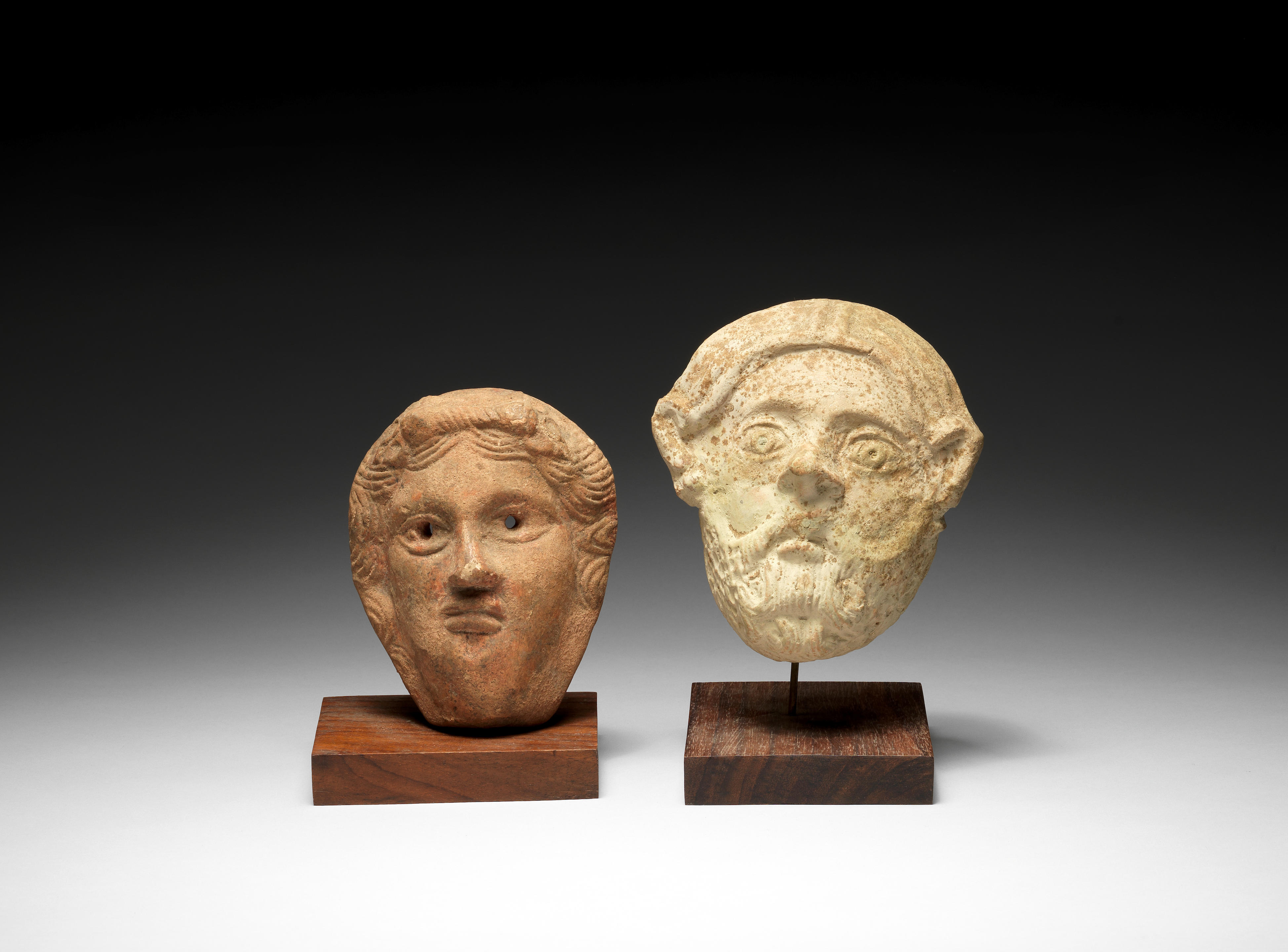 Bonhams : Two Classical terracotta appliqué masks 2