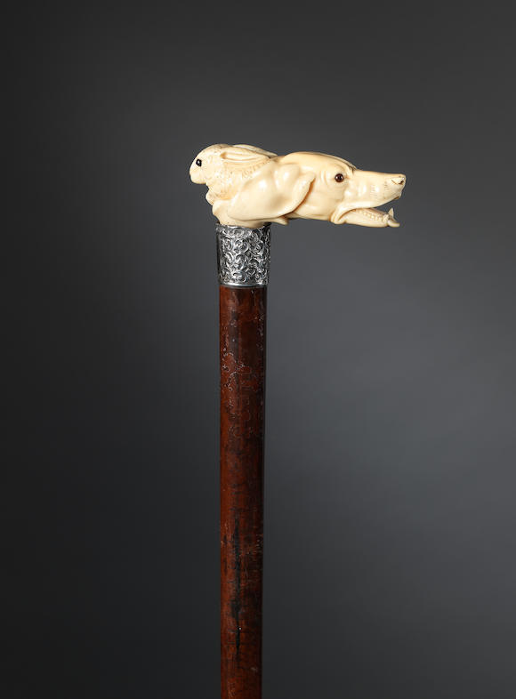 Bonhams : A late Victorian/Edwardian carved ivory and silver mounted ...