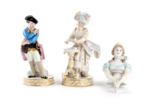 Bonhams : A matched pair of Meissen figures, late 19th century
