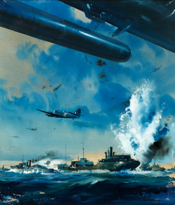 Bonhams : Frank Wootton North Sea strike by Beaufighter of 143 and 126 ...