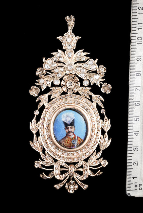 Bonhams A Diamond Set Rose Gold Insignia Of The Qajar Order Of The Imperial Effigy Depicting