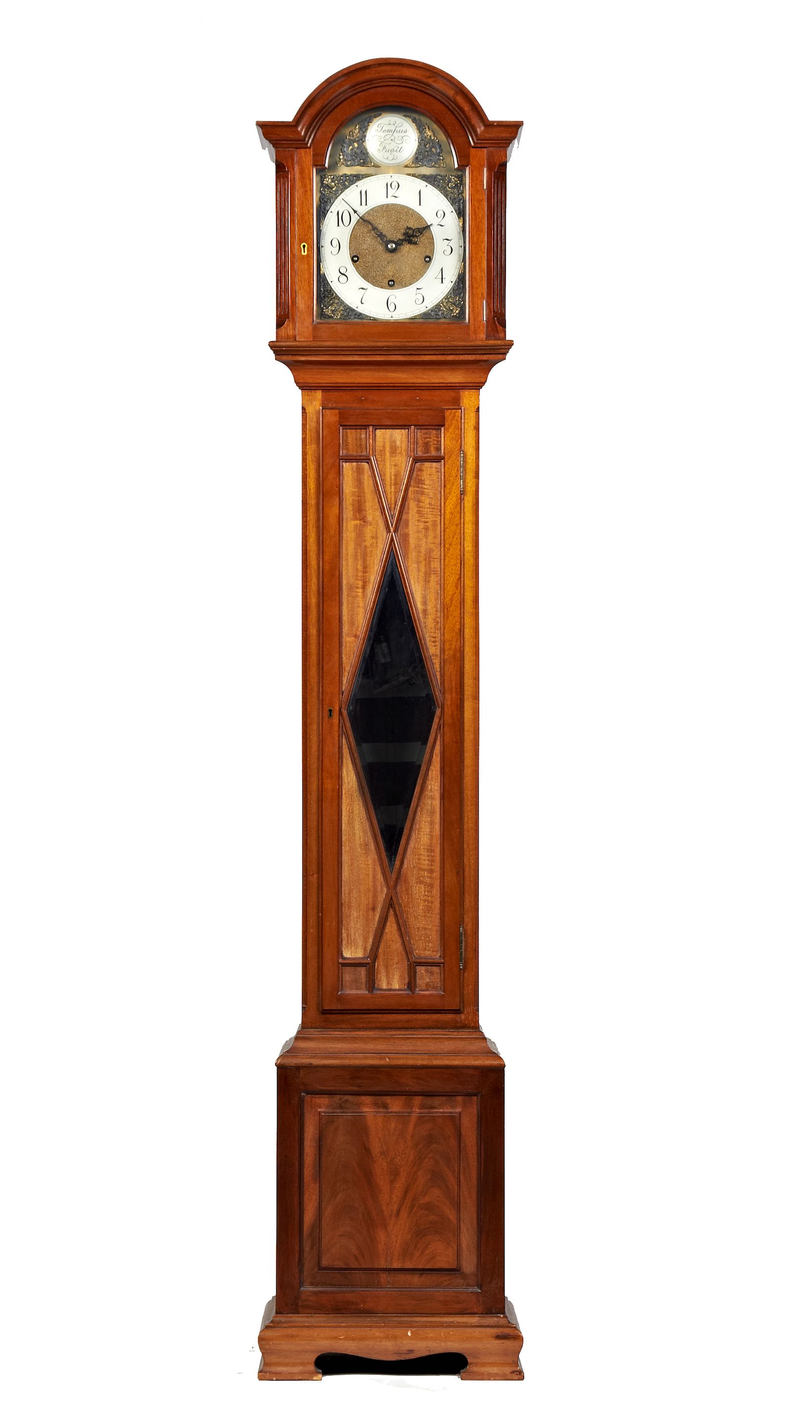 Bonhams An English Edwardian mahogany three train 'Grandmother' clock, with Westminster and