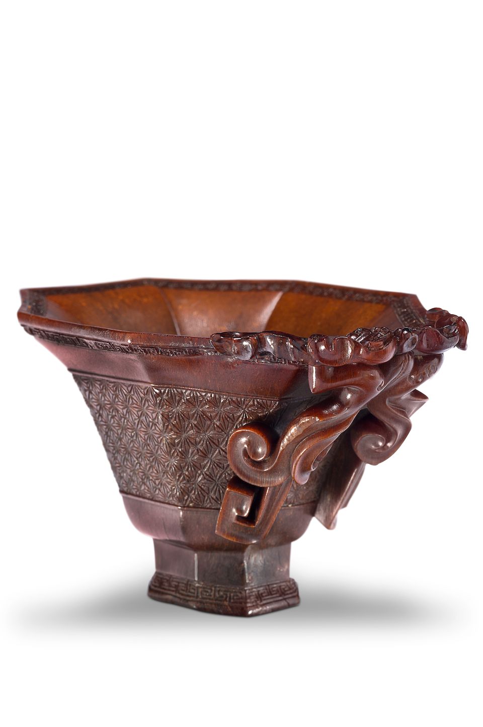 An archaistic rhinoceros horn libation cup 18th century