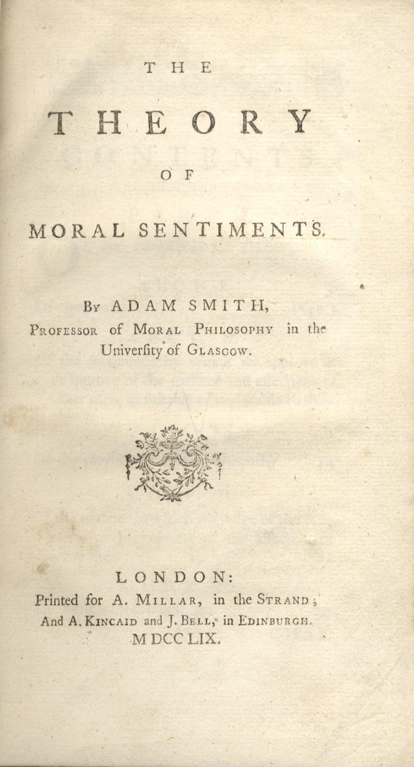 Bonhams : SMITH (ADAM) The Theory of Moral Sentiments, first edition, A ...