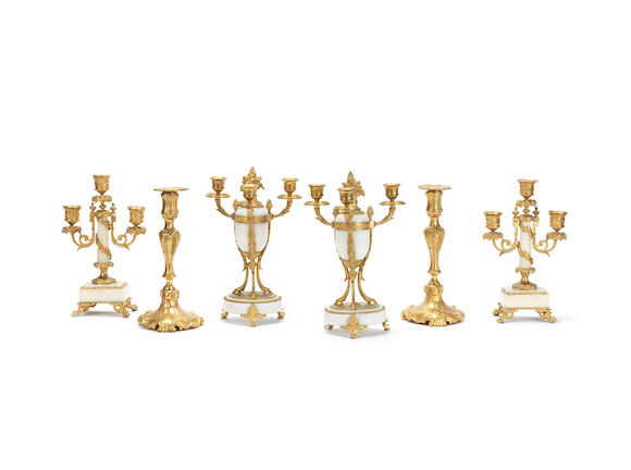 Bonhams : A pair of late 19th century/early 20th century French gilt ...