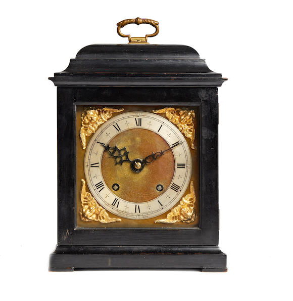 Bonhams : A 17th century style ebonised bracket clock and bracket Smith ...