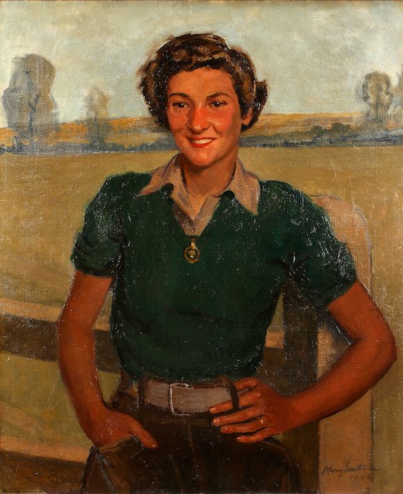 Bonhams Mary Eastman (British, born 1921) Portrait of a Land Girl