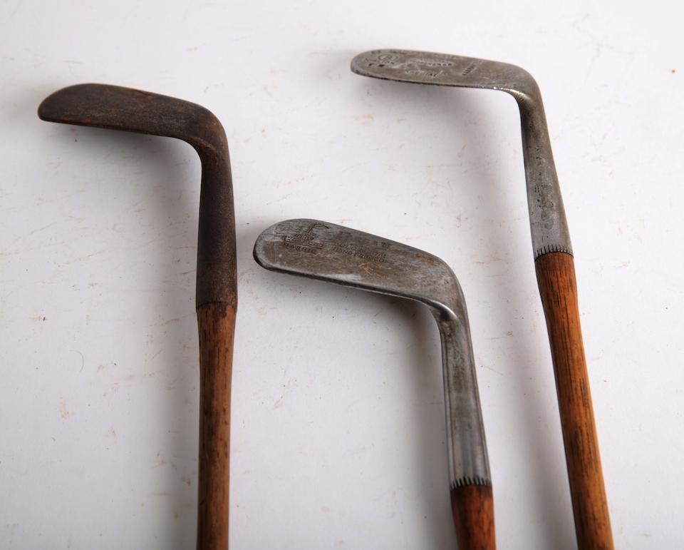 Bonhams : A collection of wooden shafted golf clubs, woods, irons and ...