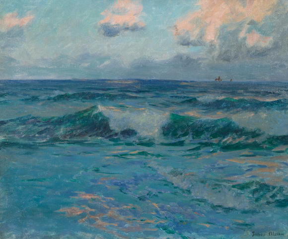 Bonhams : Julius Olsson (British, 1864-1942) Porthminster beach