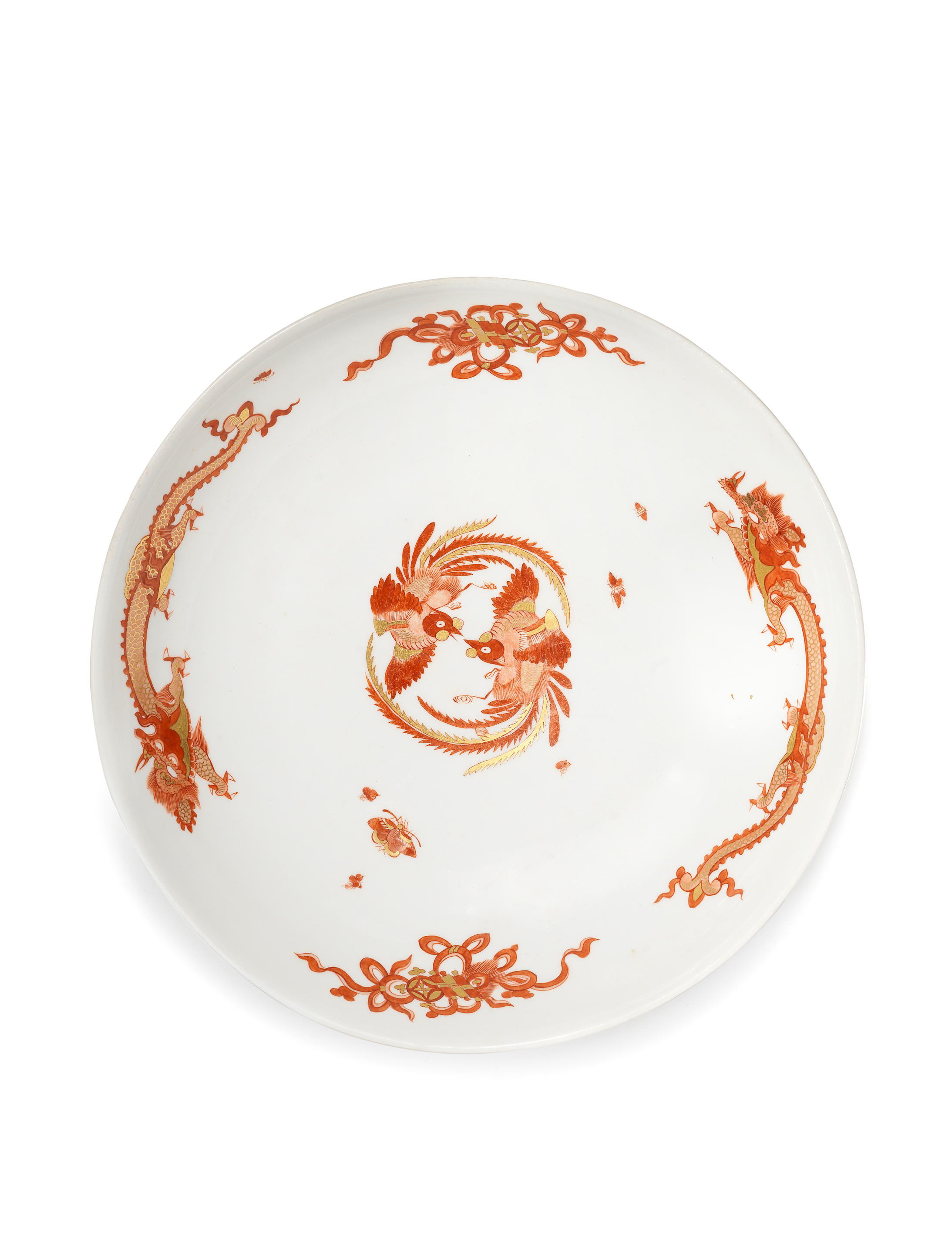 Bonhams : A Meissen circular dish from the 'Red Dragon' service, circa 1740