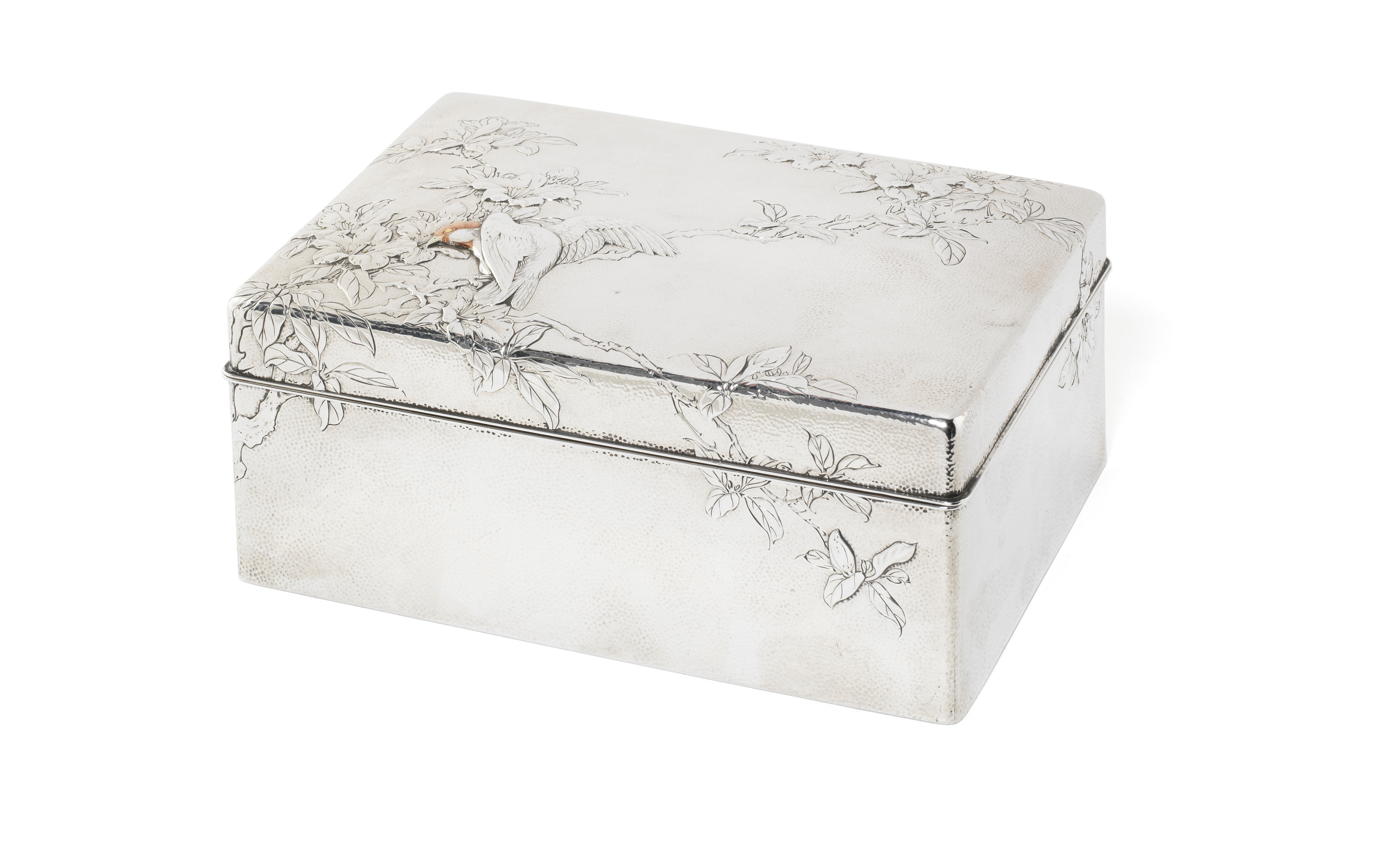 Bonhams : A Japanese Meiji period mixed metal silver mounted cigar box ...