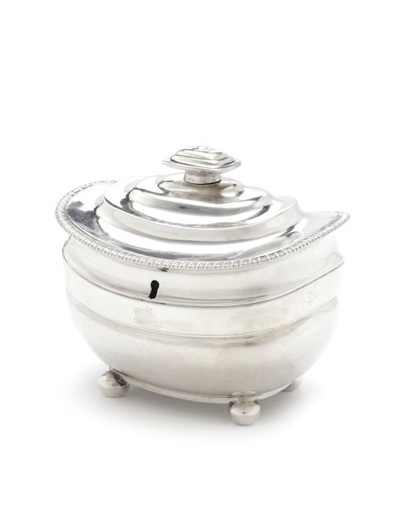 Bonhams : A George III silver sugar box by Emes & Barnard, London 1809