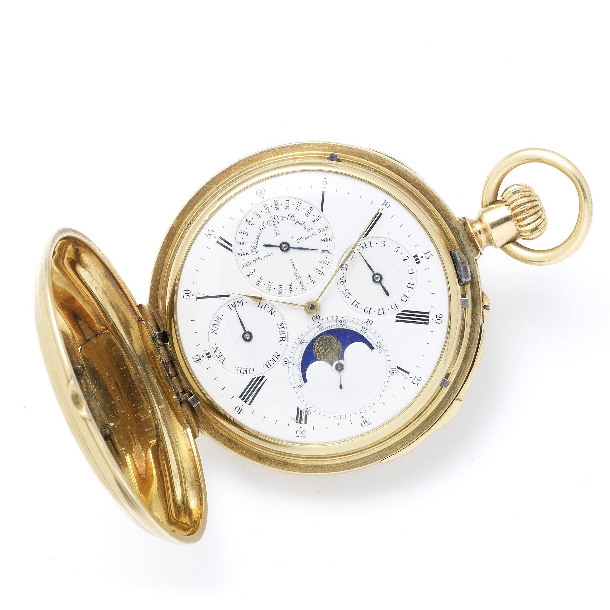 Bonhams : Patek Philippe, A Yellow gold open-faced keyless pocket