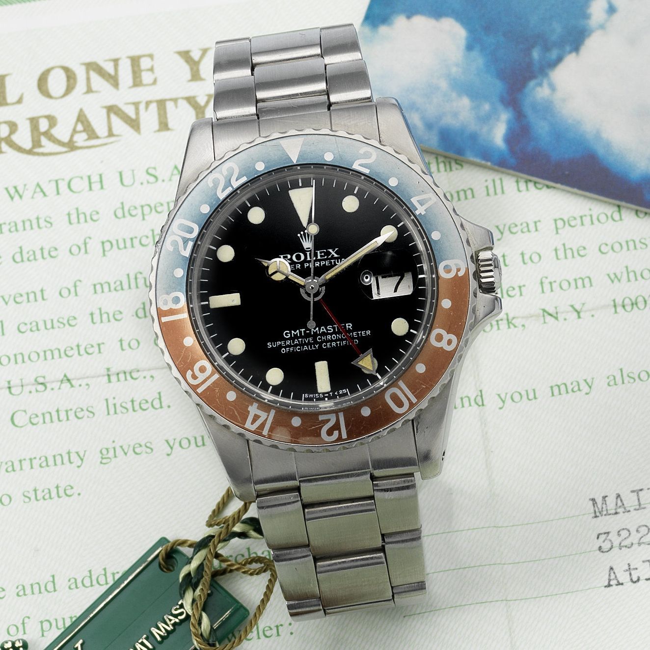 Rolex Rolex. A stainless steel automatic calendar bracelet watch GMT-Master, Ref:1675, Serial No.580****, Circa 1978 · 1675