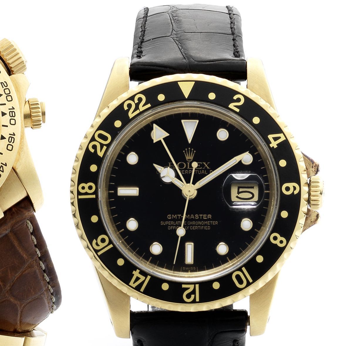 Rolex Rolex. An 18ct gold automatic calendar wristwatch GMT-Master, Ref:16758, Serial No.670****, Movement No.038****, Circa 1981 · 16758