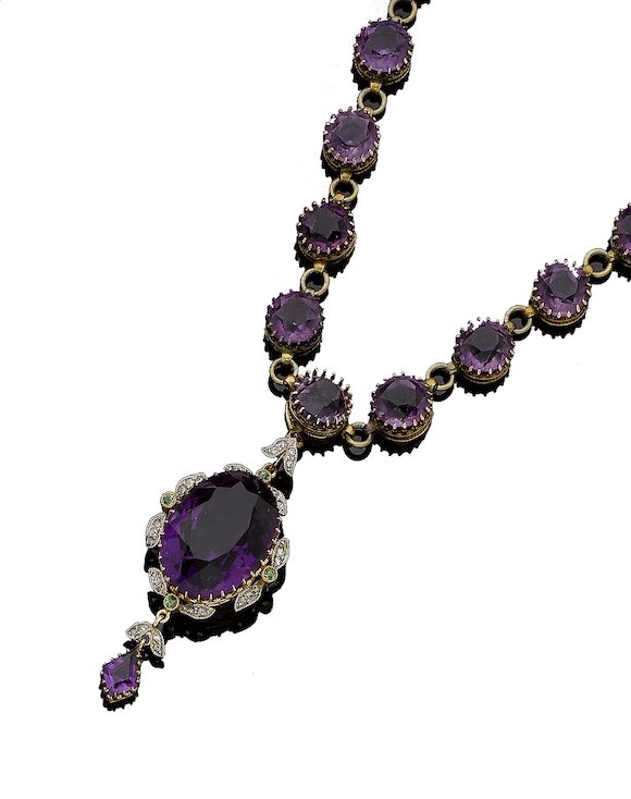 Bonhams : A late 19th century amethyst necklace and an early 20th ...