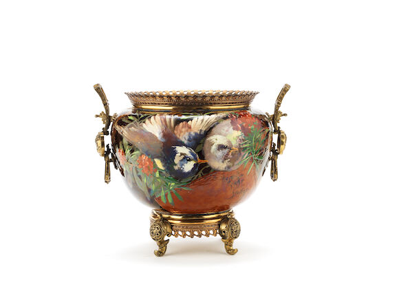 Bonhams : A late 19th century French gilt bronze mounted faience ...