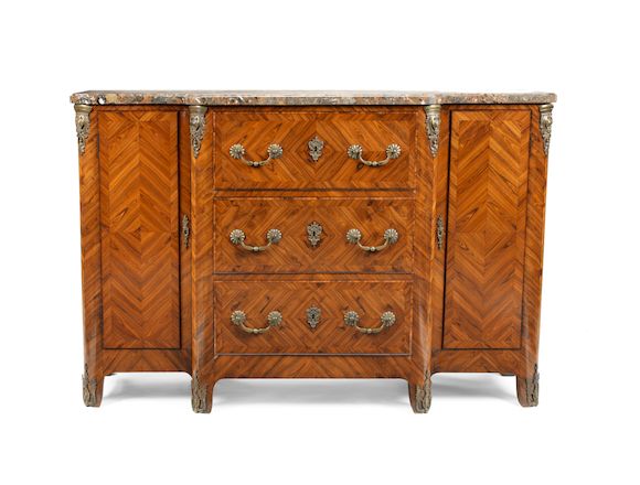 Bonhams : A French late 19th century kingwood breakfront commode in the ...