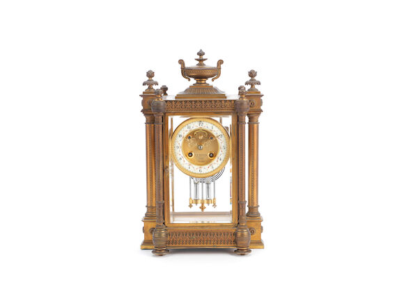 Bonhams : A late 19th century French gilt bronze four glass mantel ...