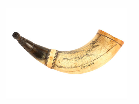 Bonhams : A 19th century cow horn hunting horn