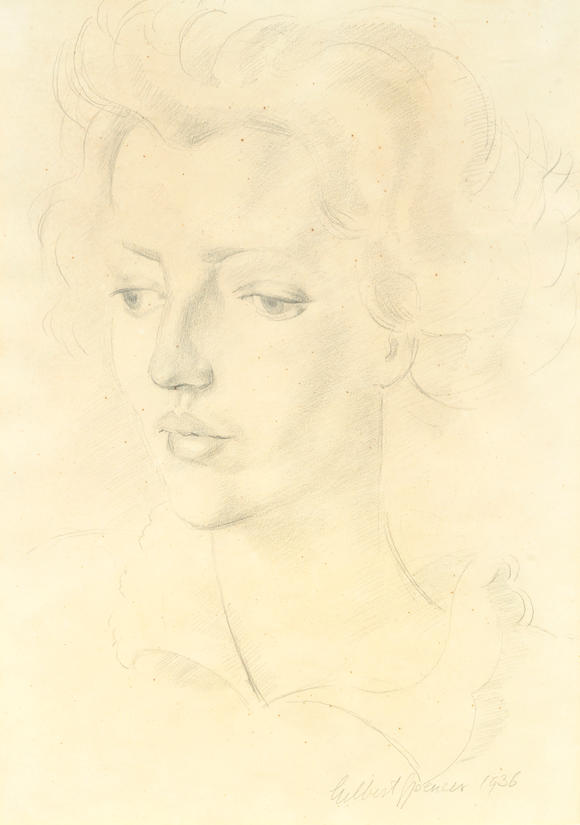 Bonhams : Gilbert Spencer R.A. (British, 1892-1979) Portrait of Lucy ...