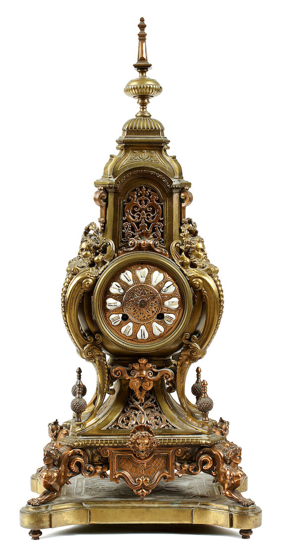 Bonhams : A 19th Century French gilt metal mantel clock Movement by ...