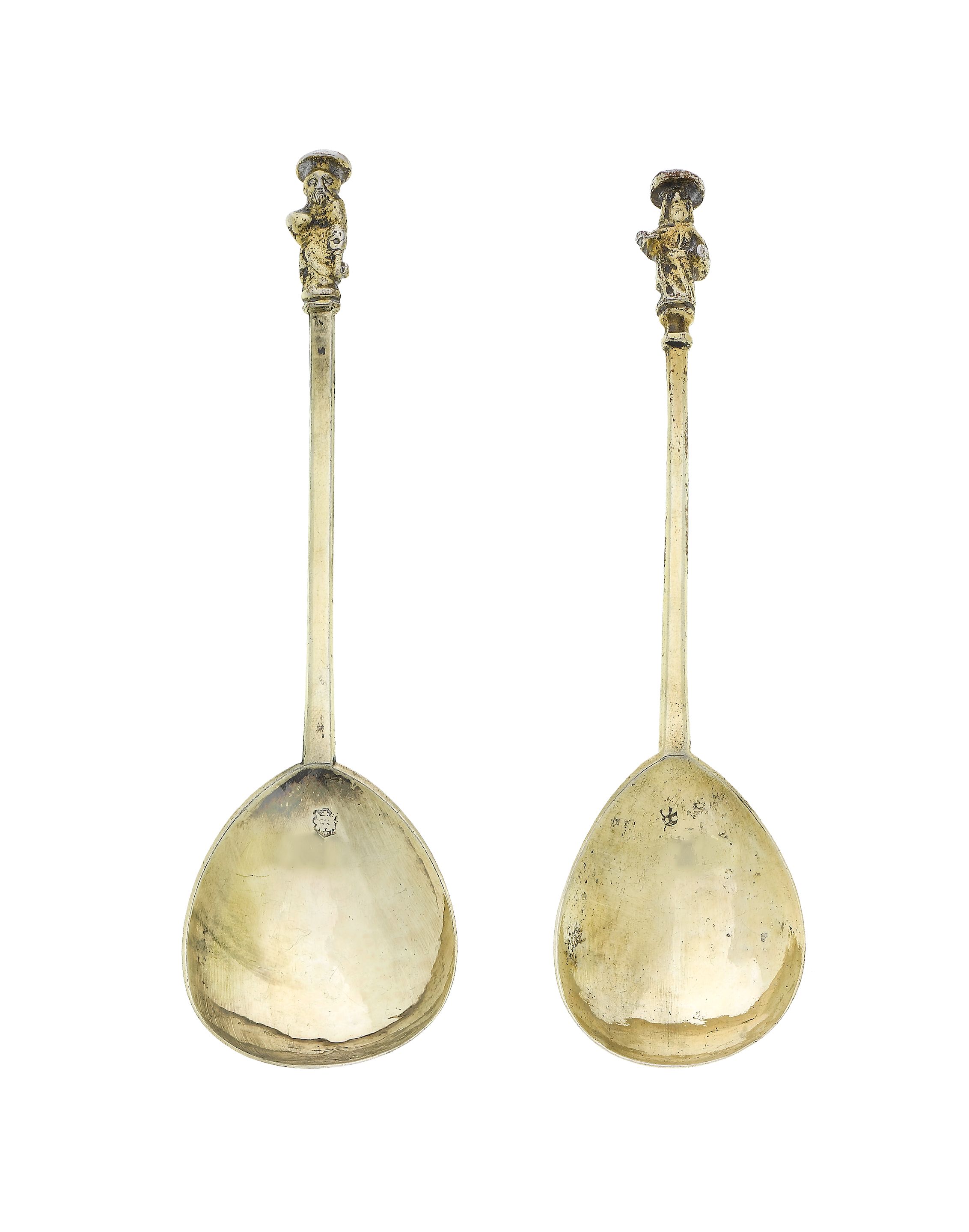Bonhams Two 17th century later silvergilt Apostle spoons the first