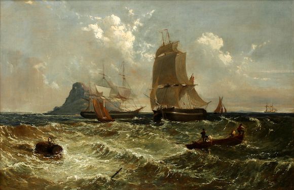 Bonhams : Arthur Joseph Meadows (British, 1843-1907) Shipping off a coast