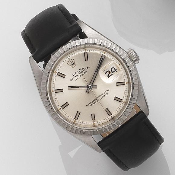 Bonhams Rolex. A stainless steel automatic calendar wristwatch