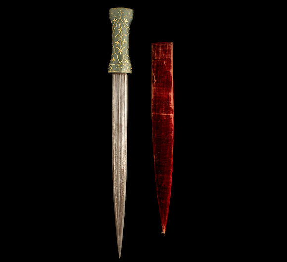 Bonhams : An Ottoman jade-hilted watered steel Dagger Turkey, 18th ...