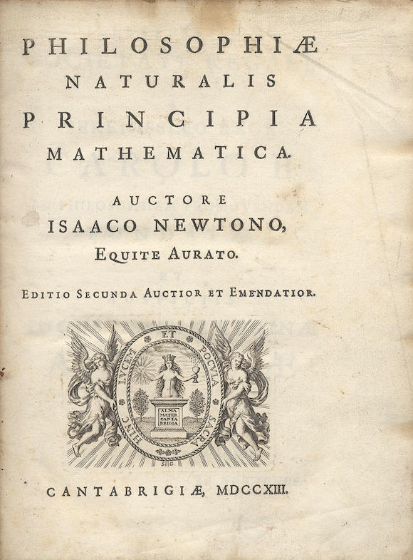 Bonhams Newton Isaac Philosophiae Naturalis Principia Mathematica Editio Secunda Auctior Et 5547