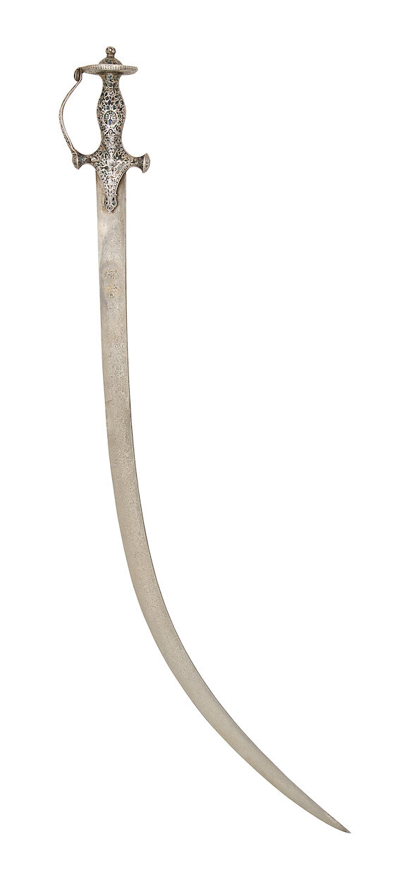 Bonhams : An Indian Tulwar With Enamelled Silver Hilt