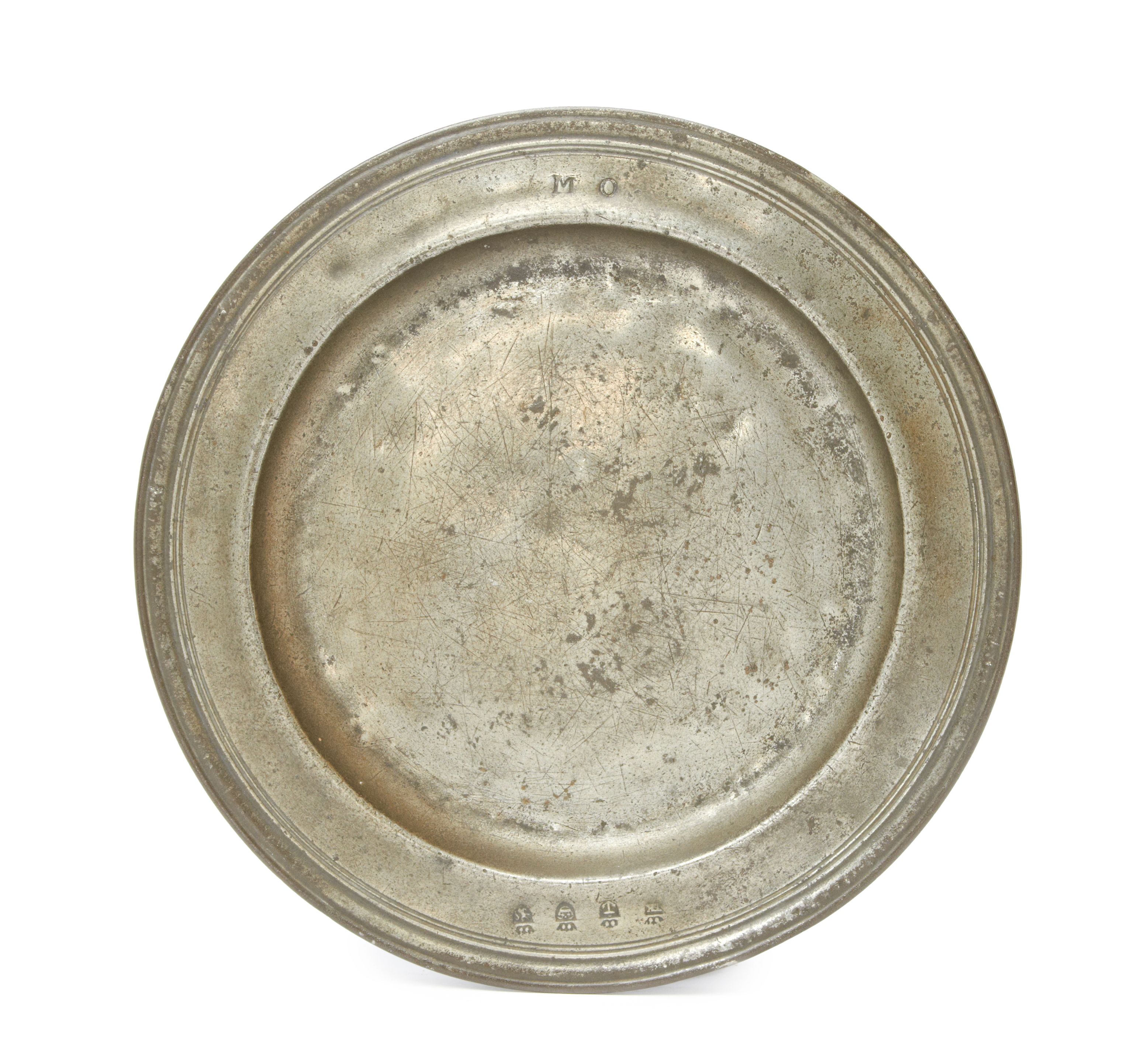 Bonhams : A multi-reed-rim pewter plate, English, circa 1690