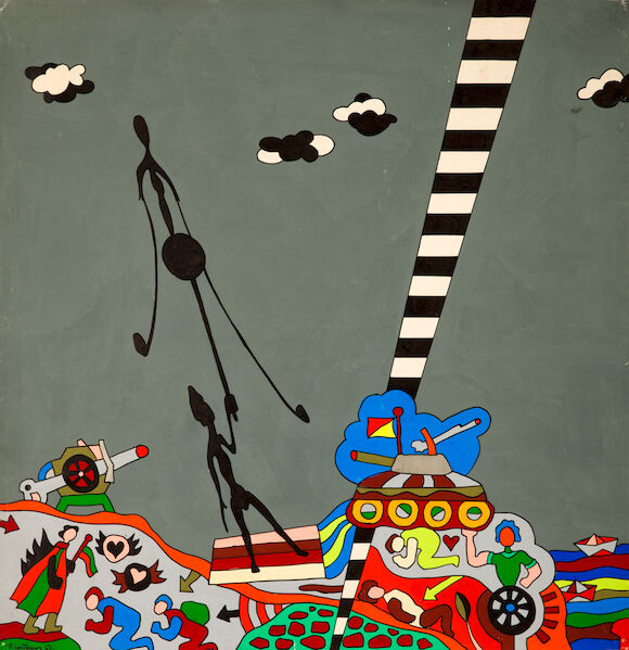 Bonhams : Alexis Akrithakis (Greek, 1939-1994) Keeping the balance 74 x ...