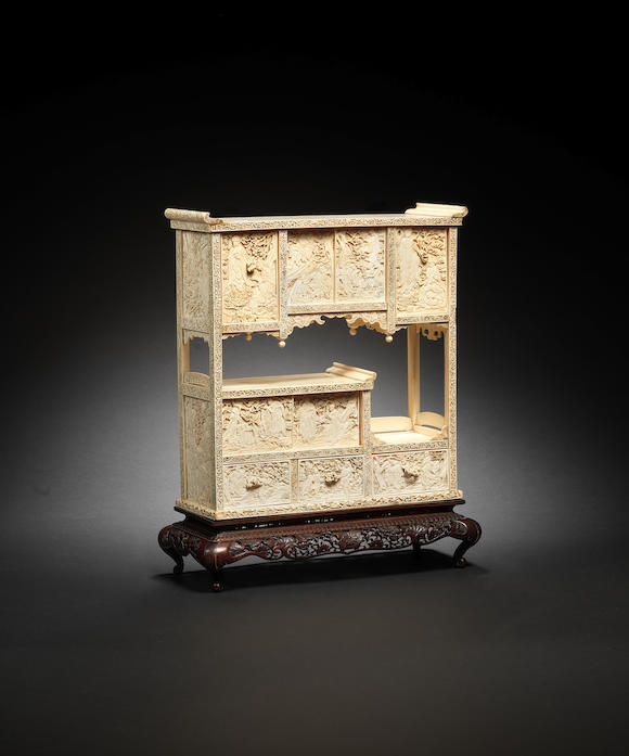 Bonhams An Ivory Portable Kazaridana Display Cabinet Meiji Period 2 