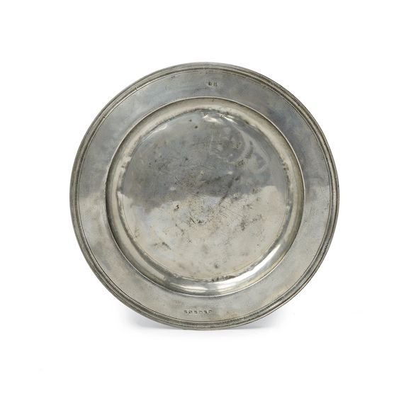Bonhams : A multi-reed-rim pewter charger, Wigan, circa 1700