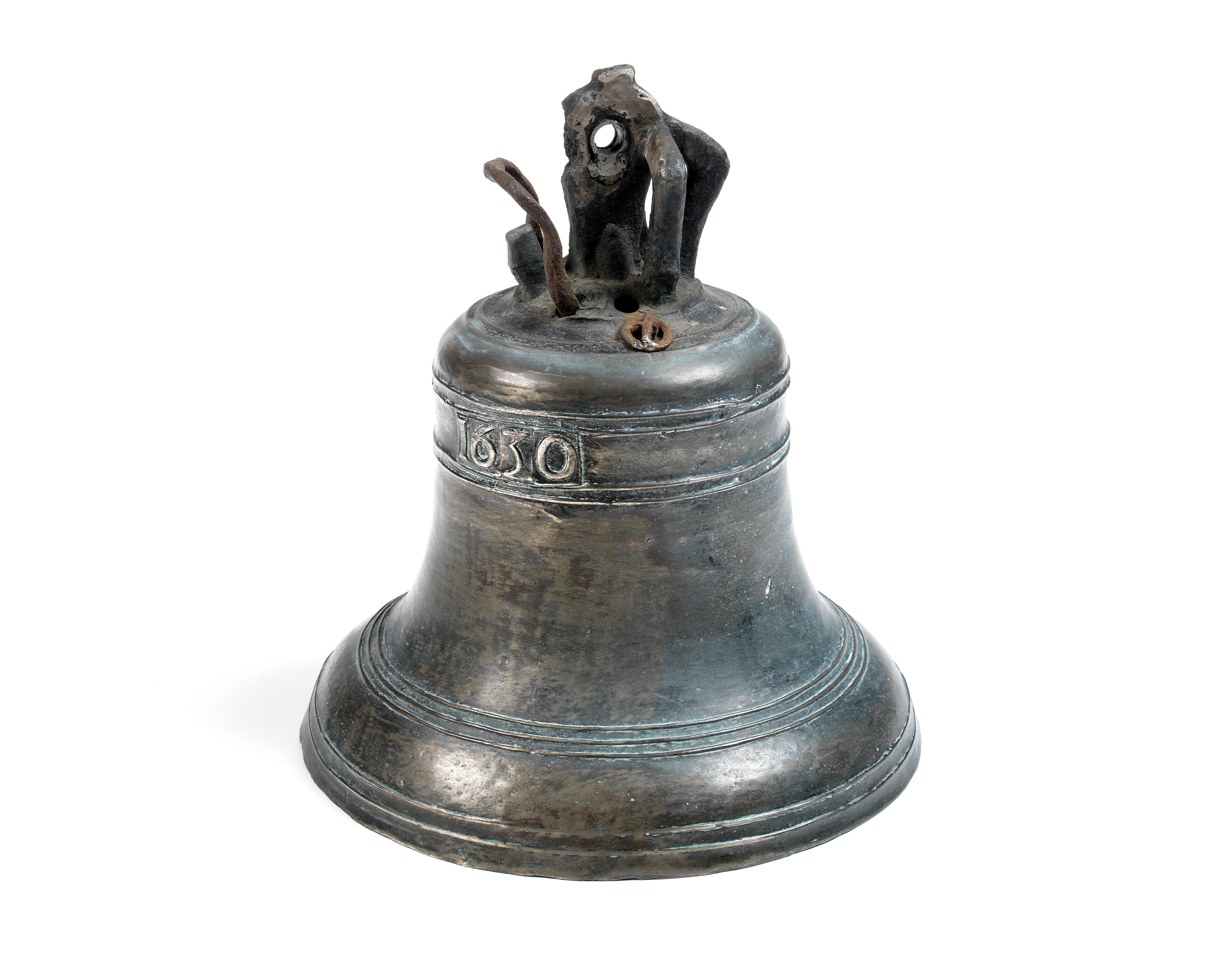 Bonhams : An early 17th century leaded bronze church bell dated 1630