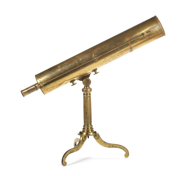 Bonhams : A Dollond 4-inch Brass Gregorian Reflecting Telescope 