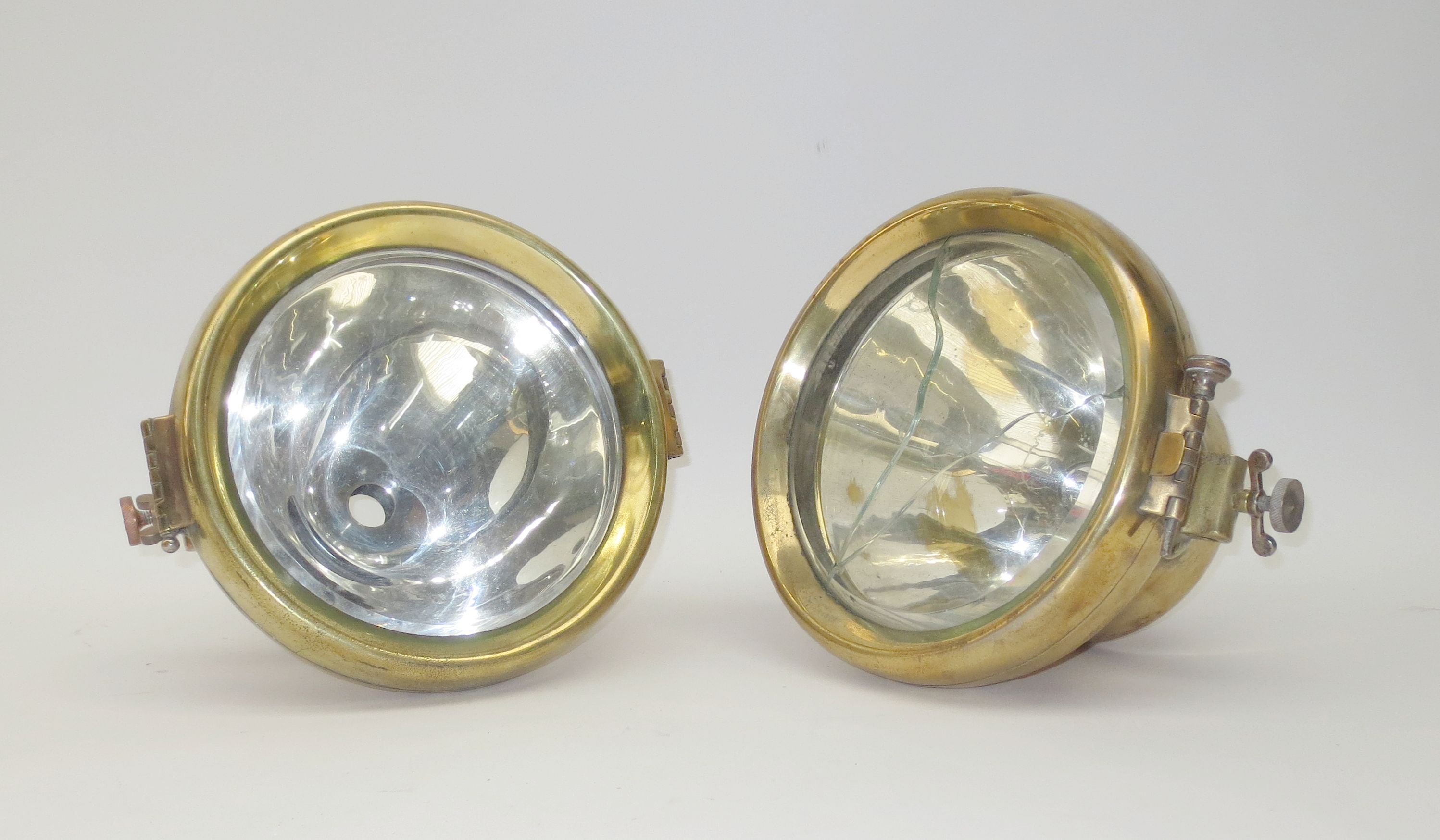Bonhams Cars A pair of brass CAV Model G electric headlamps, ((2))