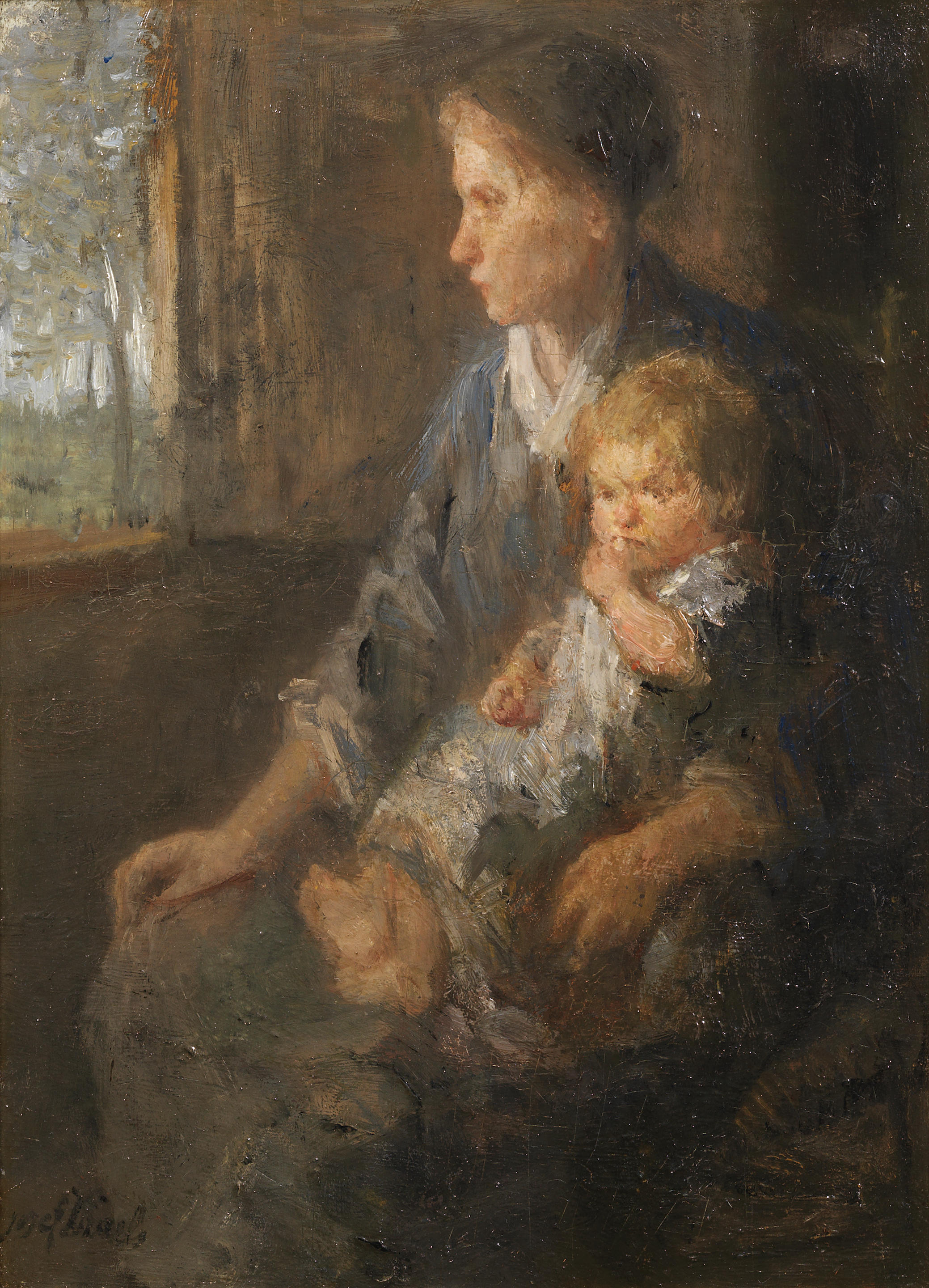 Bonhams Jozef Israels Dutch 1824 1911 Op Moeders Schoot 8810