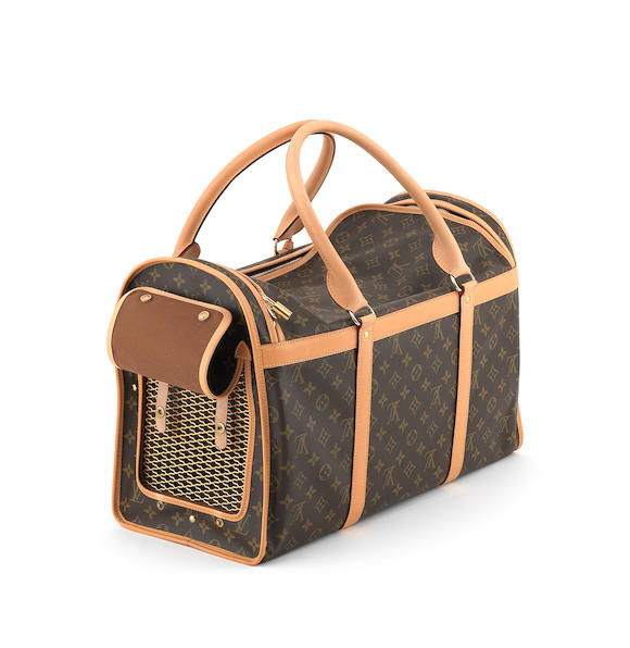 Bonhams : LOUIS VUITTON A soft-covered dog carrier