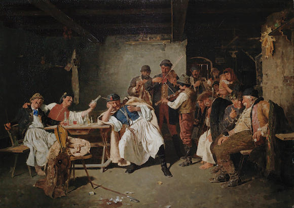 Bonhams : Kalman (Koloman) Deri (Hungarian, 1859-1940) Tavern interior